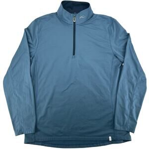 Men's Admiral Blue Navy KJUS Trace 2.0 Midlayer 1/2 Half-Zip Pullover sz 56 2XL
